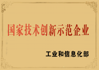 國(guó)家技術(shù)創(chuàng)新示范企業(yè)獎(jiǎng)牌
